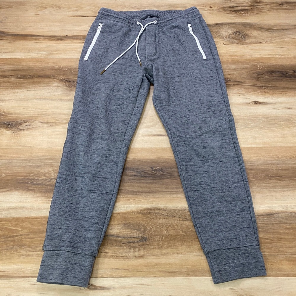 American Eagle Joggers Size M Slim Fit Space Dye Grey Cotton Blend Sweatpants